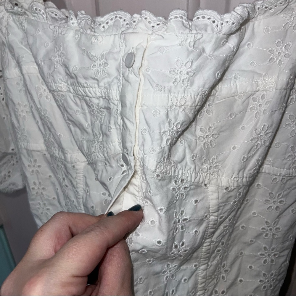 NWT GAP White Eyelet Mini Cotton Dress Small - Picture 8 of 12